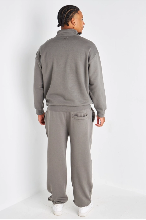 Ensemble 2 pièces pull à zip + jogging  gris foncé