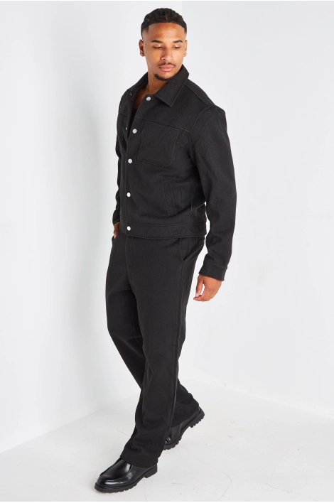 Ensemble 2 pièces pull à zip + jogging noir
