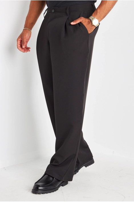 Pantalon à pince noir à coupe droite