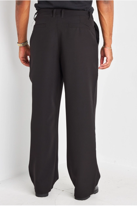 Pantalon à pince noir à coupe droite