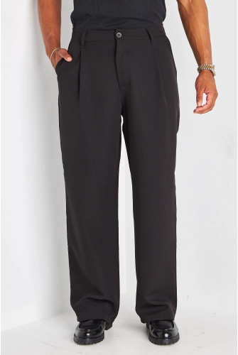 Pantalon à pince noir à coupe droite