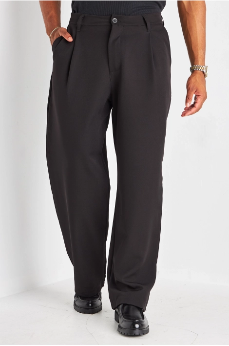 Pantalon à pince noir à coupe droite