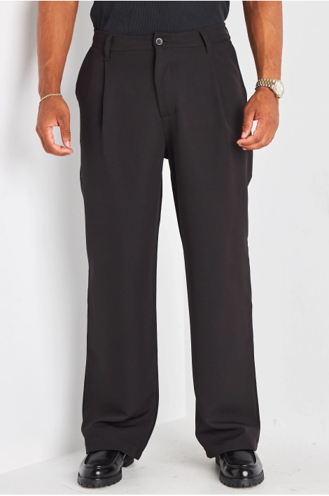 Pantalon à pince noir à coupe droite