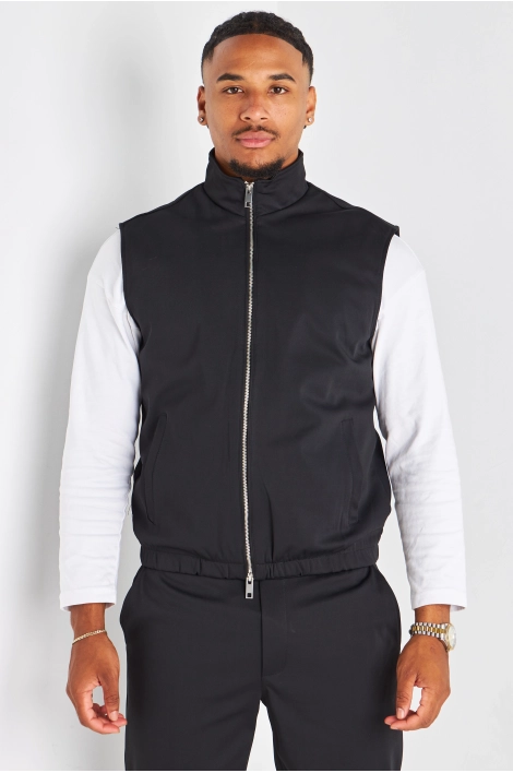 Ensemble 3 pièces noir veste sans manches + manteau manches longues + pantalon