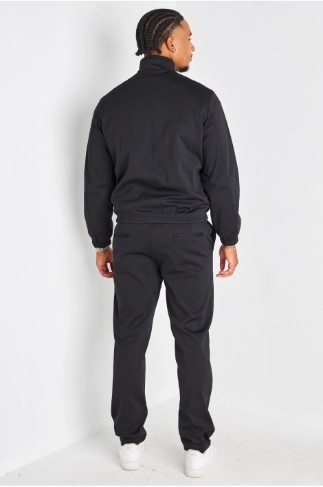 Ensemble 3 pièces noir veste sans manches + manteau manches longues + pantalon