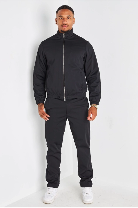 Ensemble 3 pièces noir veste sans manches + manteau manches longues + pantalon