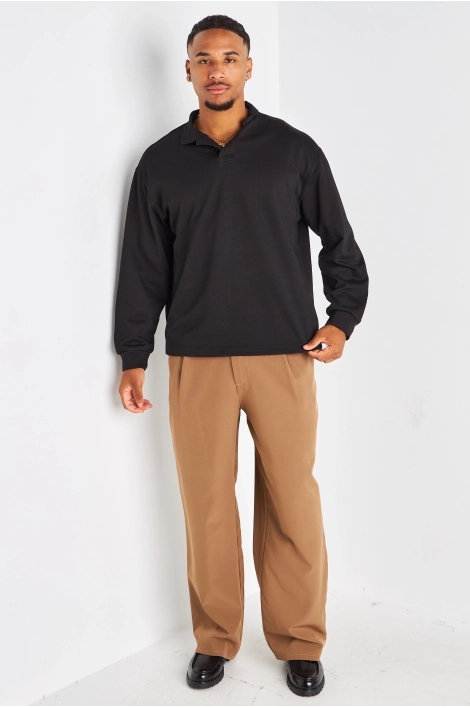 Pantalon à pince camel à coupe droite
