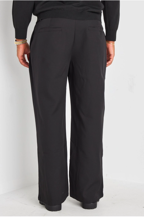 Pantalon de ville noir à coupe large