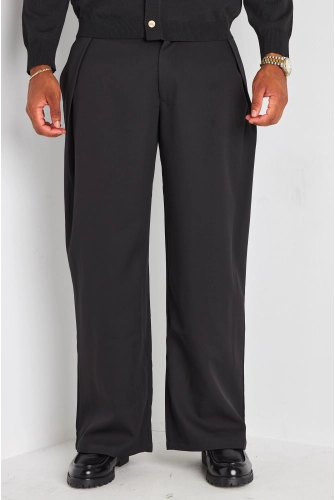 Pantalon de ville noir à coupe large