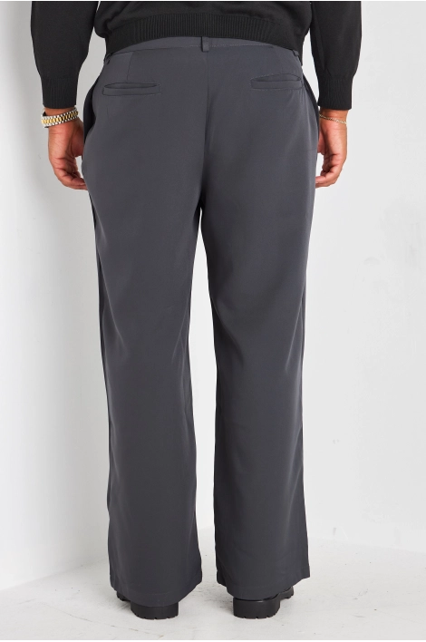 Pantalon de ville gris à coupe large