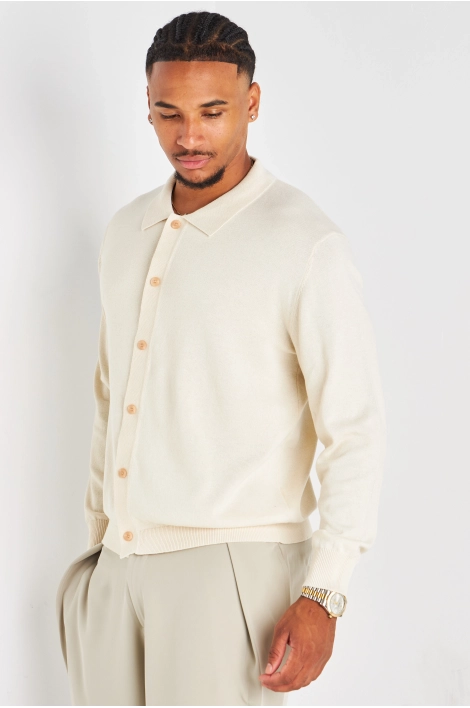 Gilet beige en maille fine