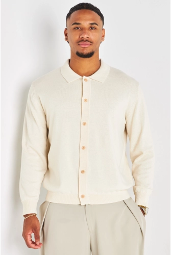 Gilet beige en maille fine