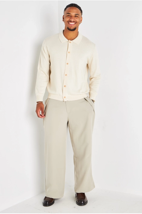 Gilet beige en maille fine