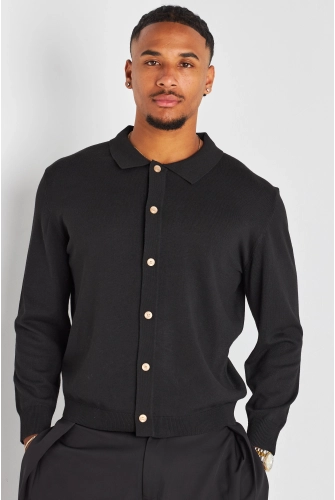 Gilet noir en maille fine