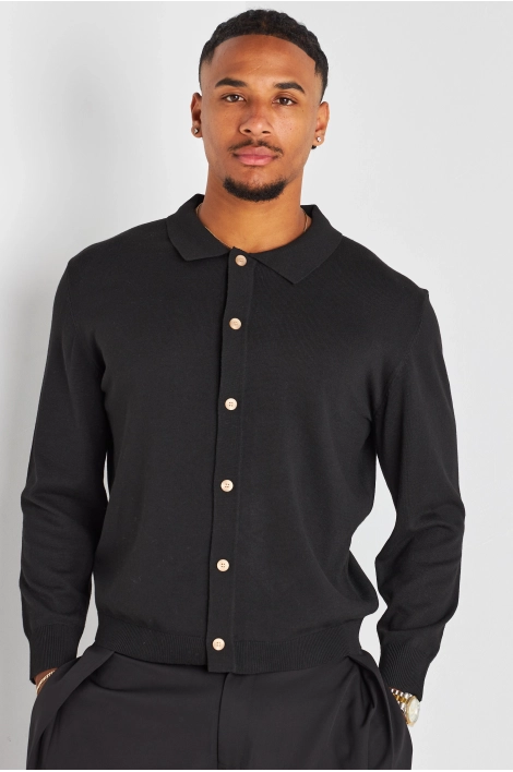 Gilet noir en maille fine