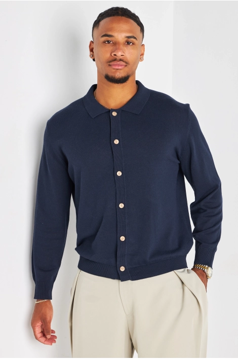 Gilet bleu marine en maille fine