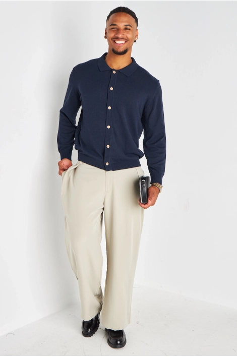 Gilet bleu marine en maille fine