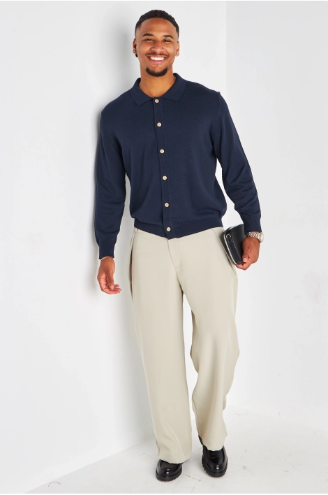 Gilet bleu marine en maille fine