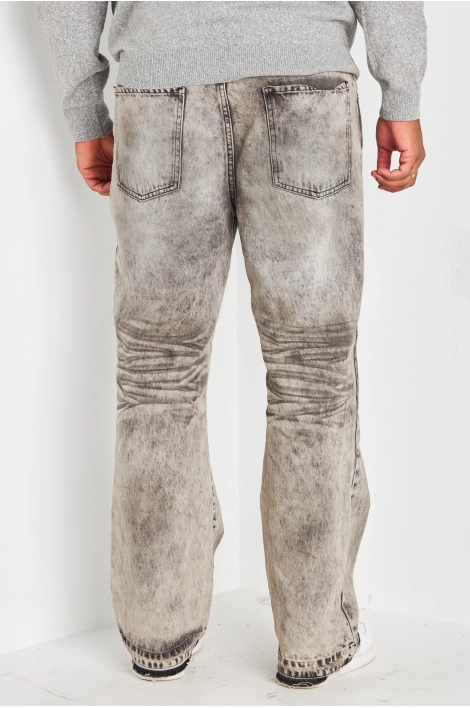 Jean's gris effet délavé et plissé