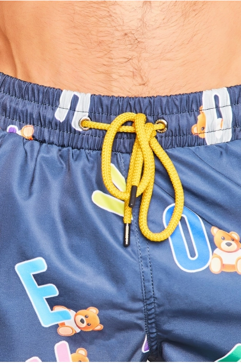 Short de bain bleu à nounours