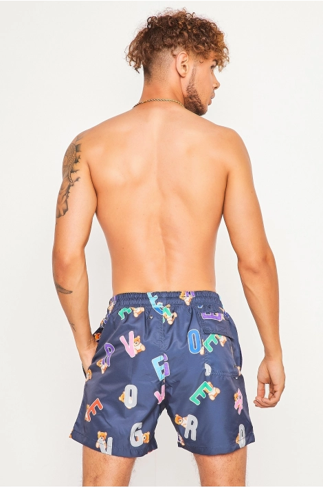 Short de bain bleu à nounours