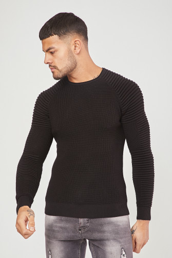 Pull fine maille noir