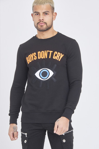 Sweat noir "Boys don't cry" / Uniplay