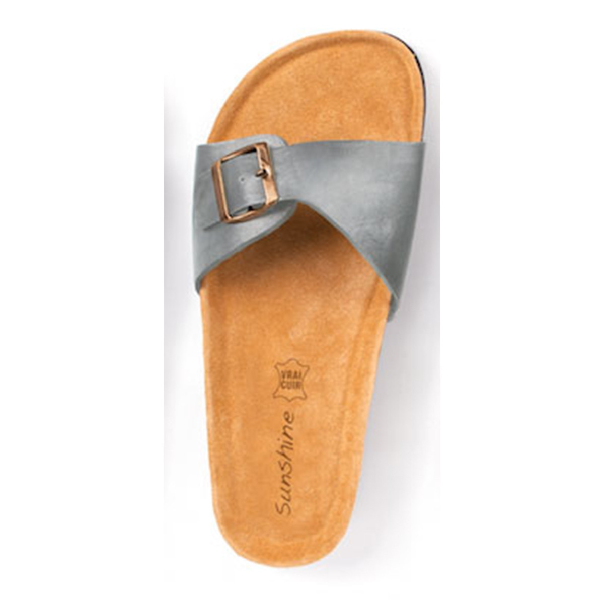 Matte grey sunshine eva leather slides