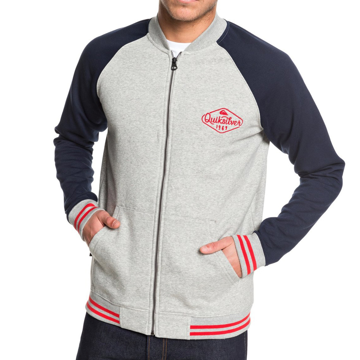 Sweat Bomber Quiksilver Saltwater Brigade grau