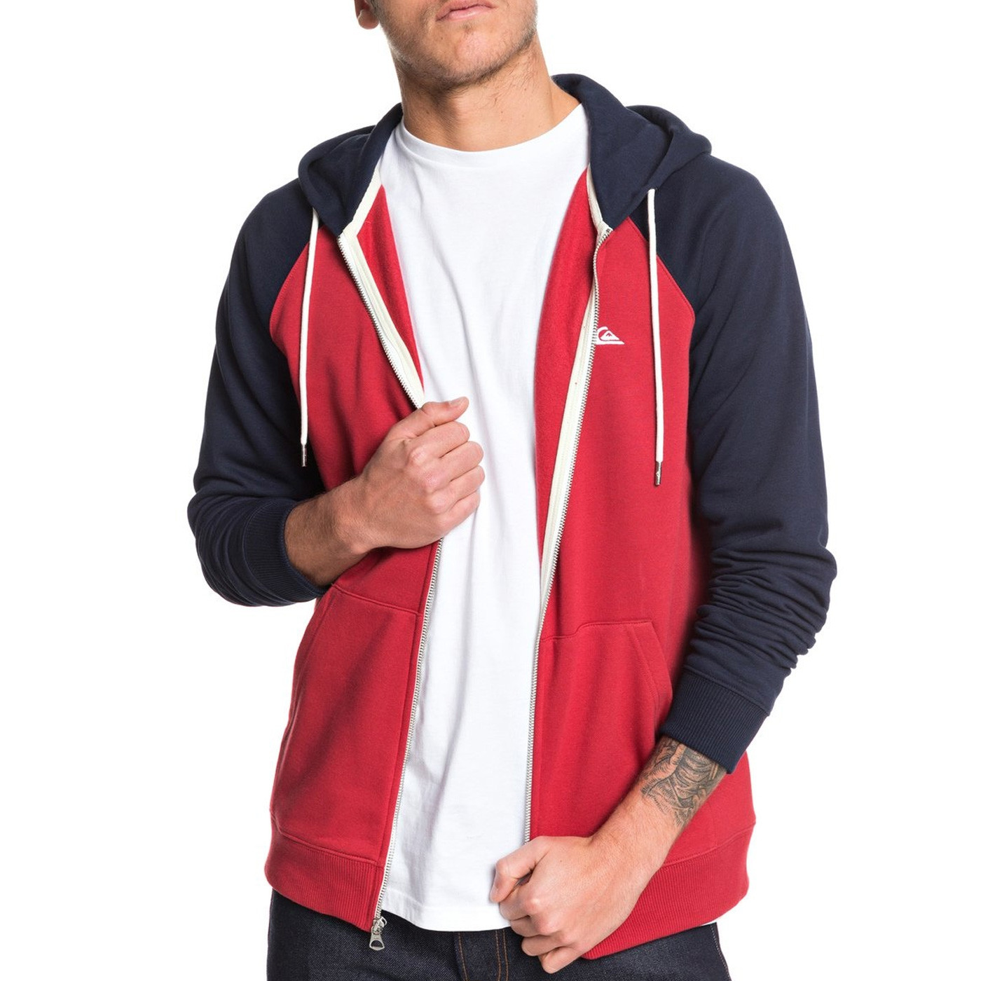Sweat zippé Quiksilver Everyday rouge/bleu