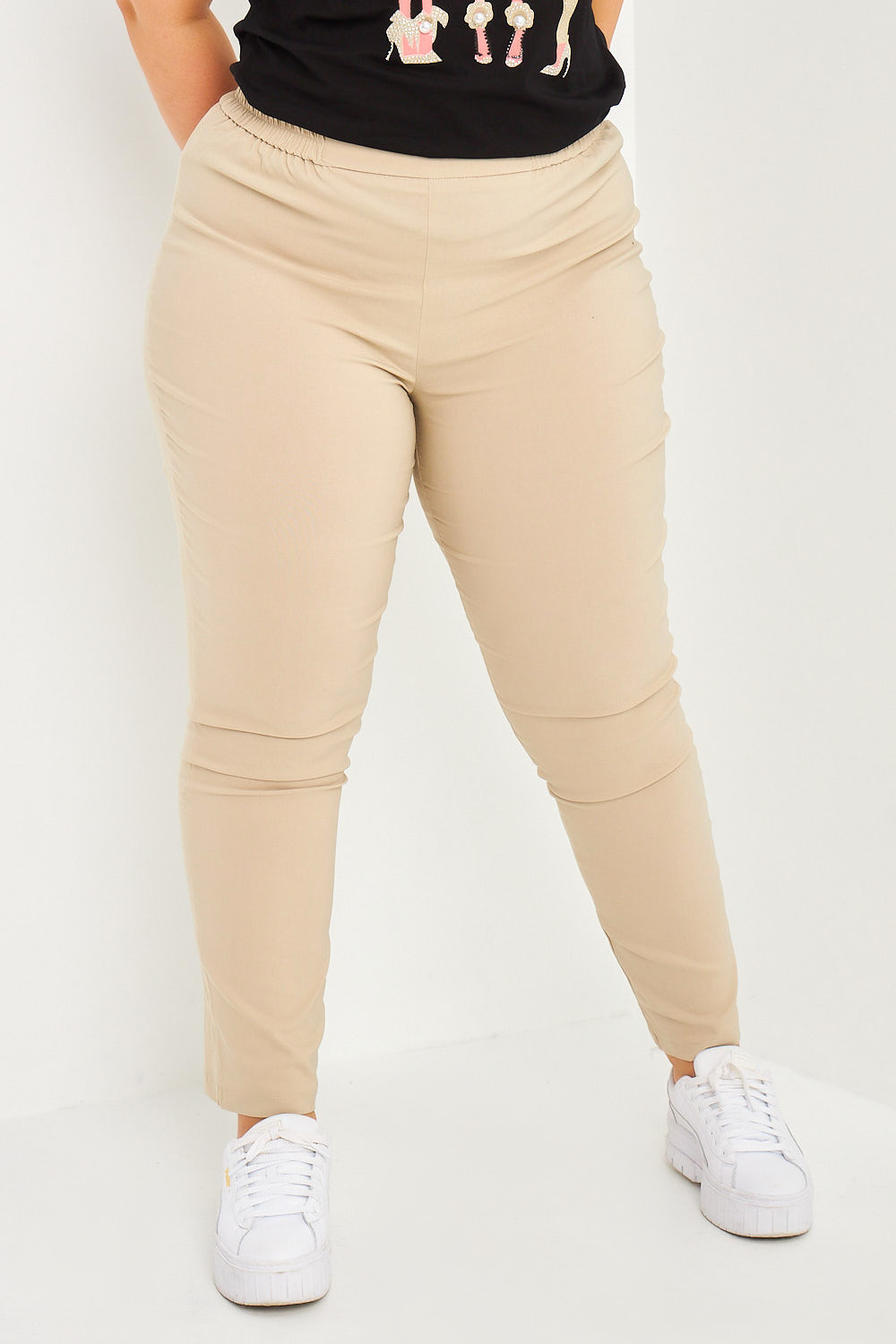 Pantalon Paperbag blanc uni