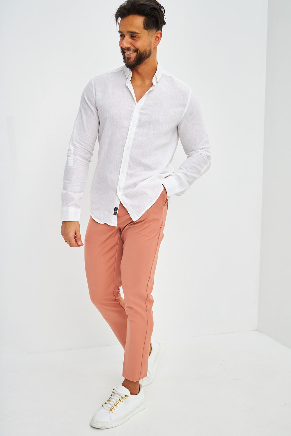 Chemise en lin blanche manches longues