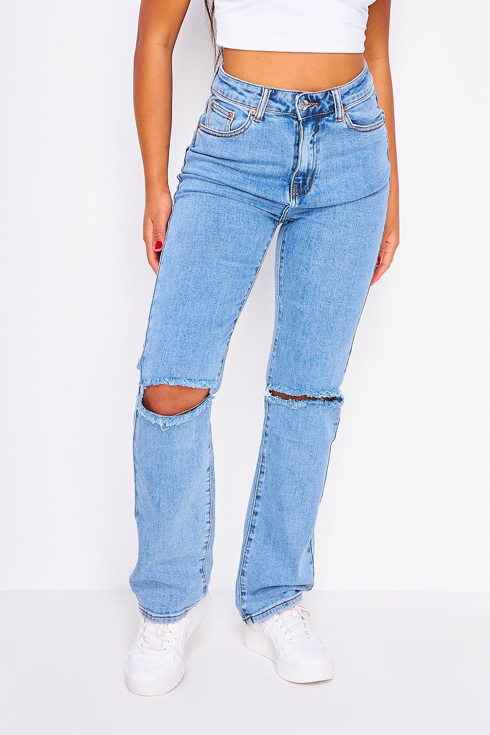 Jean Regular bleu déchiré