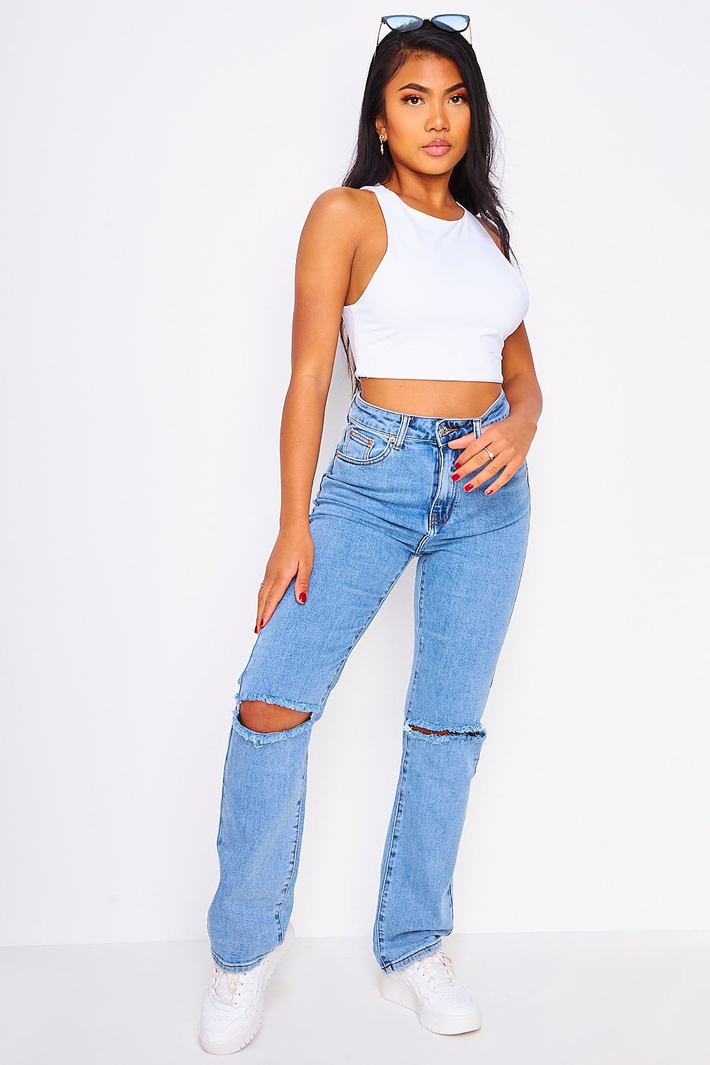 Jean Regular bleu déchiré