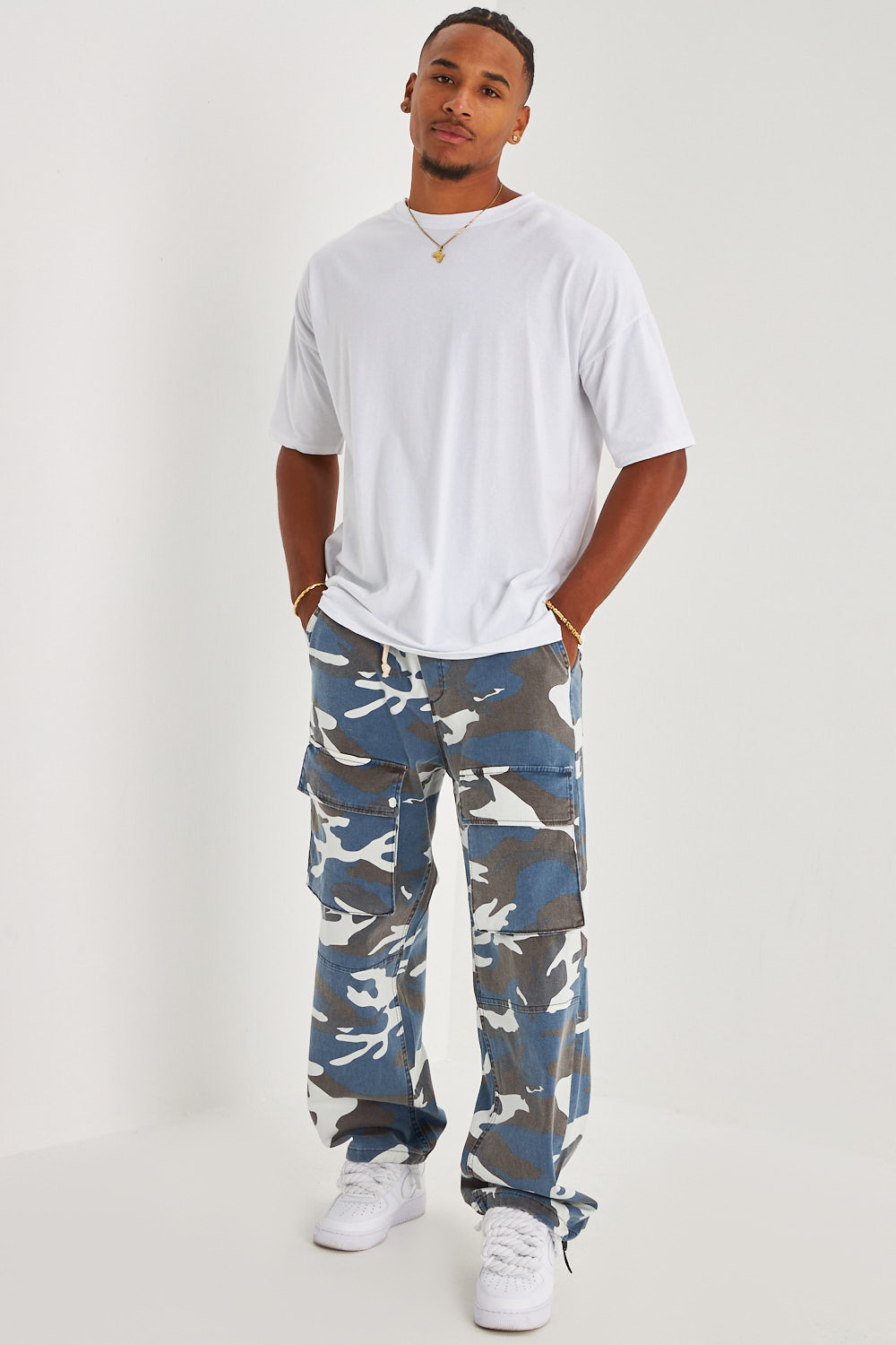 Jogger pant bleu camouflage