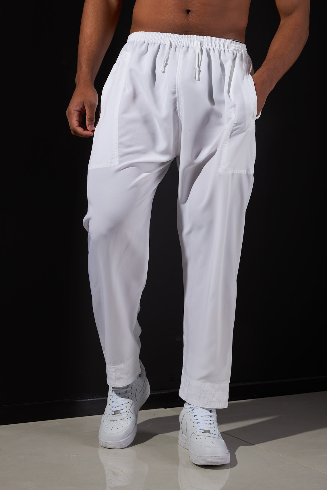 Ensemble 2 pièces qamis + pantalon blanc
