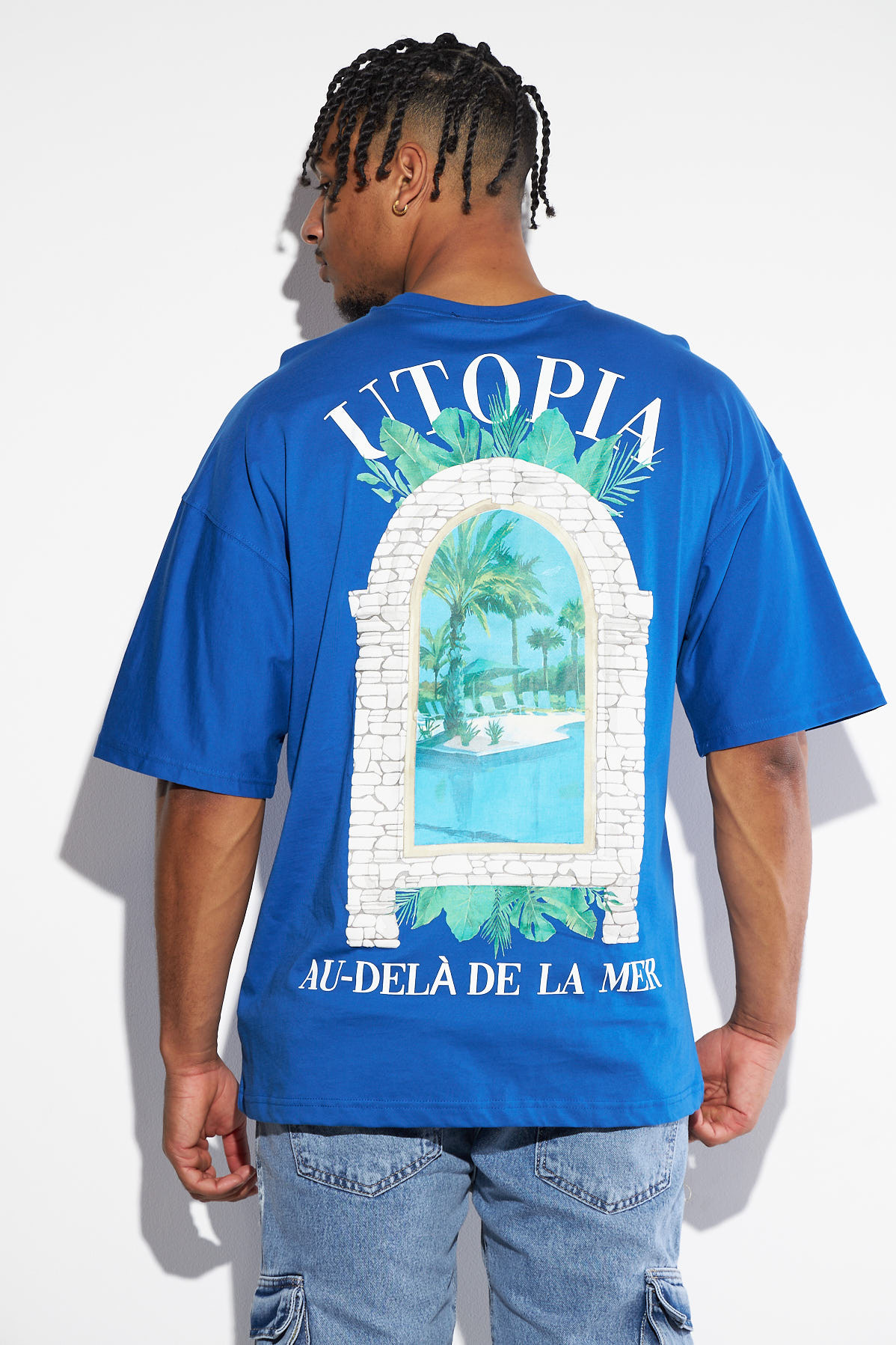 T-shirt bleu foncé "utopia"
