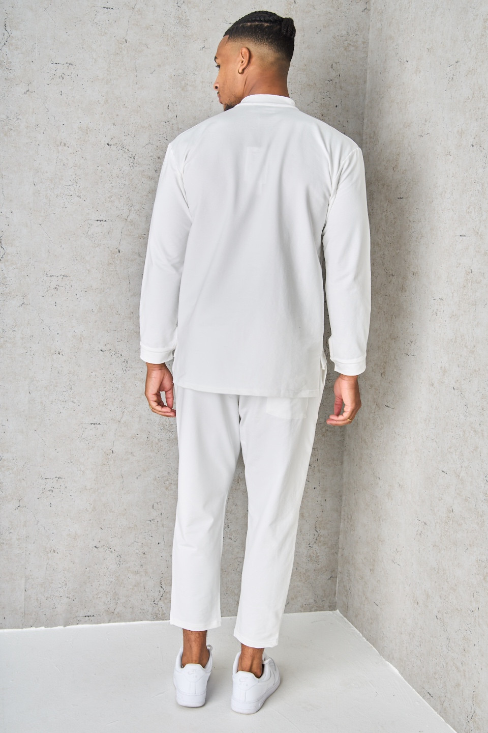 Ensemble 2 pièces chemise + pantalon blanc molletonné