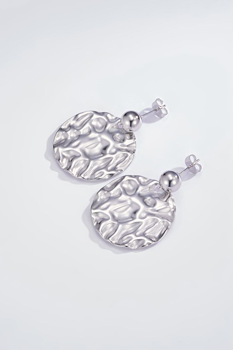 Boucles d'oreilles argentées ronde