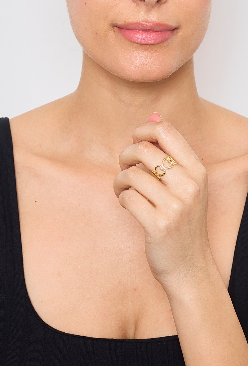 Bague dorée coeur