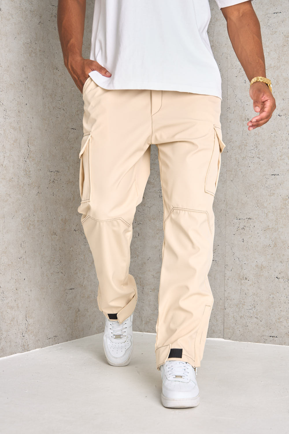 Jogger pant beige cargo