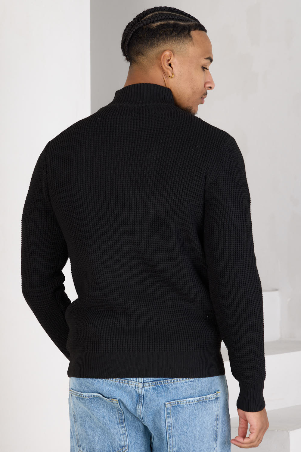 Gilet zippé en maille noir