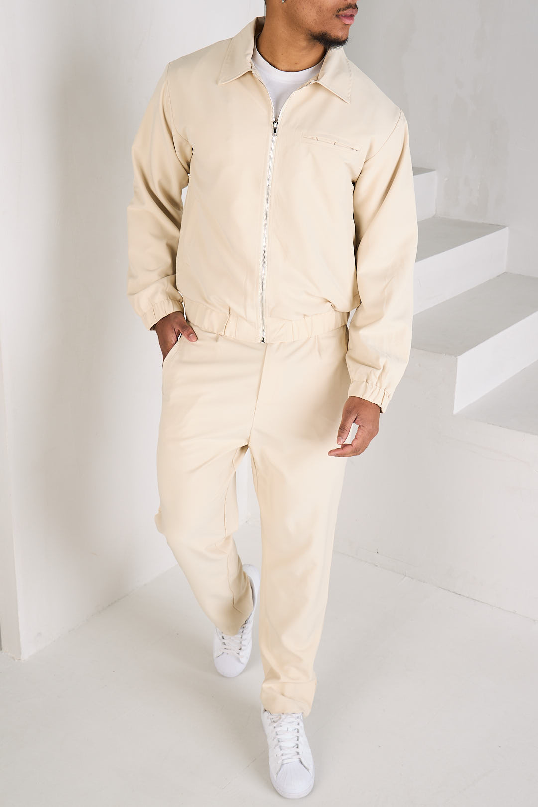 Ensemble 2 pièces veste + pantalon beige