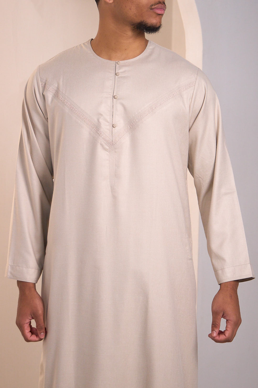 Qamis beige chiné