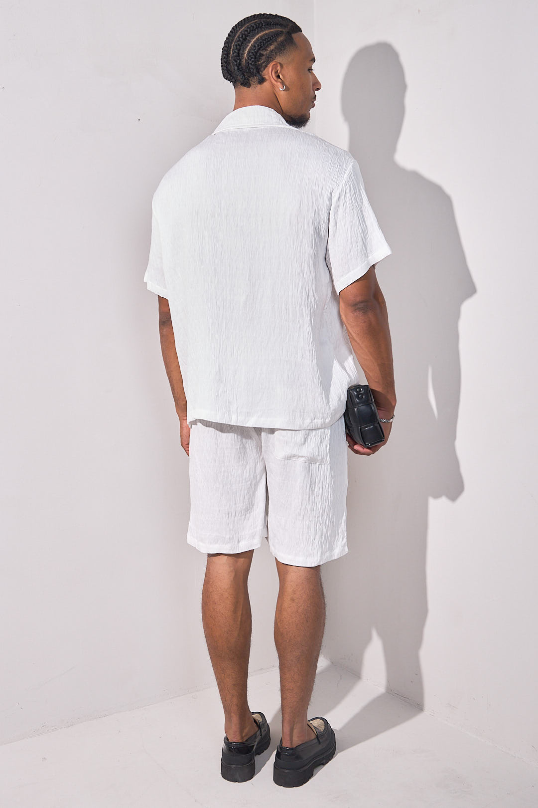Ensemble 2 pièces plissé chemise + short blanc