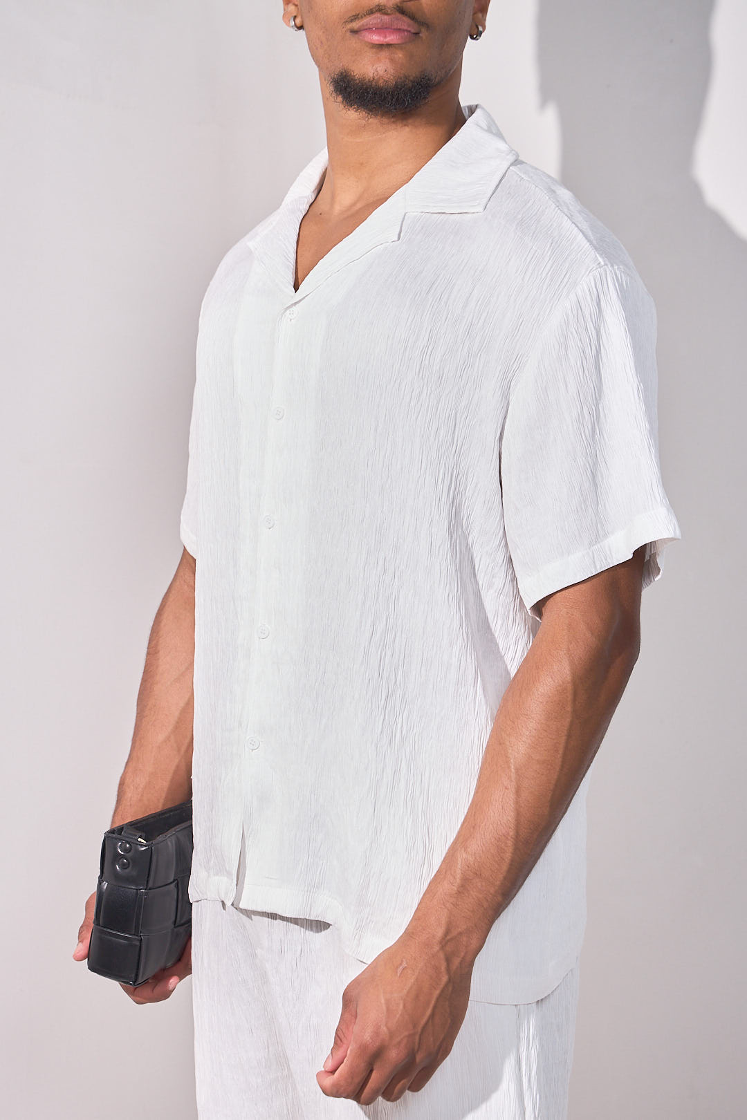 Ensemble 2 pièces plissé chemise + short blanc
