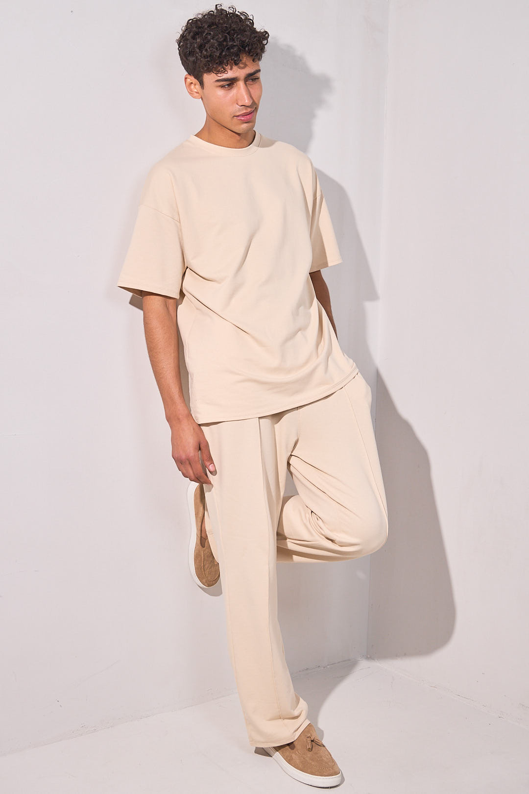 Ensemble 2 pièces tee-shirt + pantalon beige
