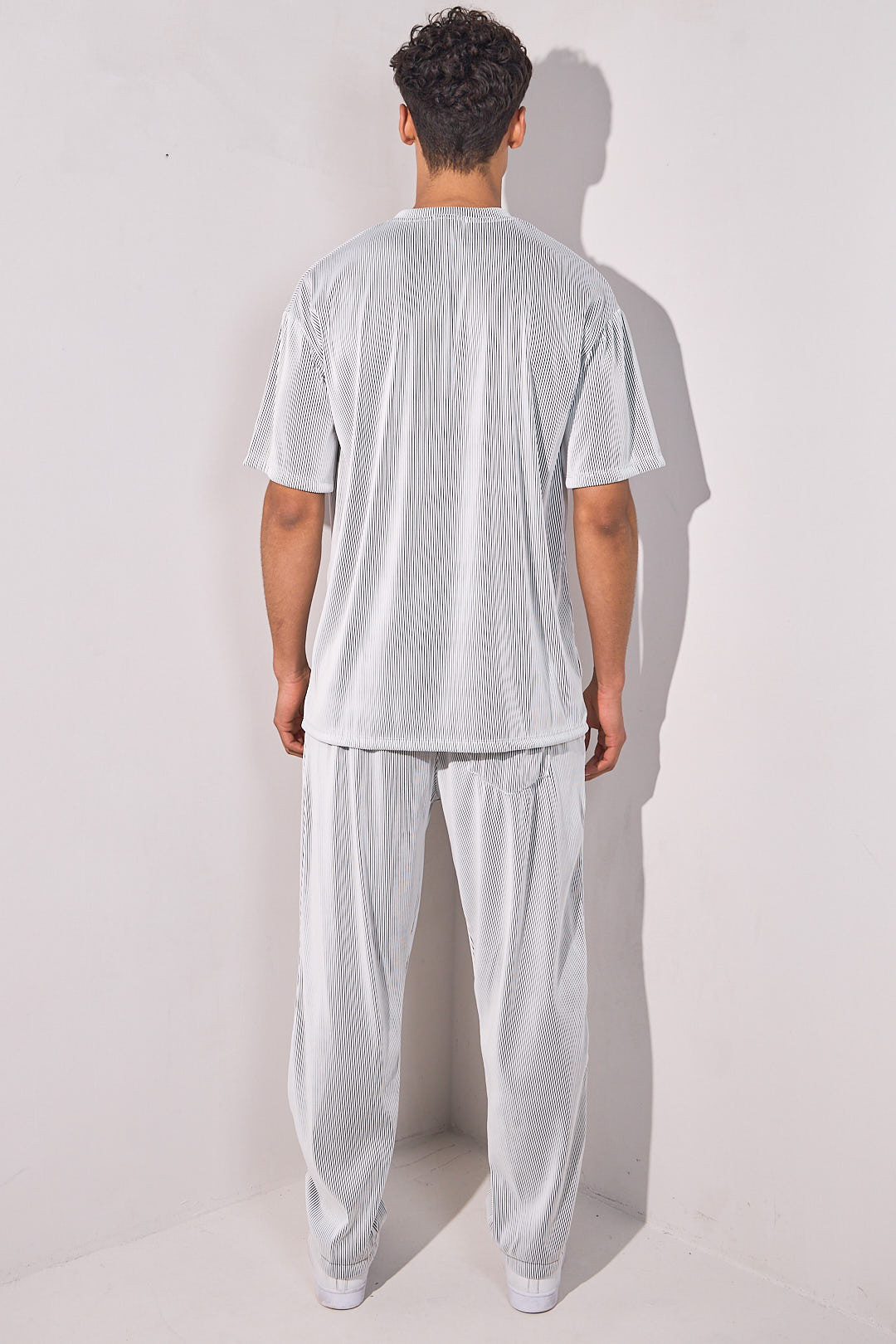 Ensemble 2 pièces plissé haut + pantalon blanc