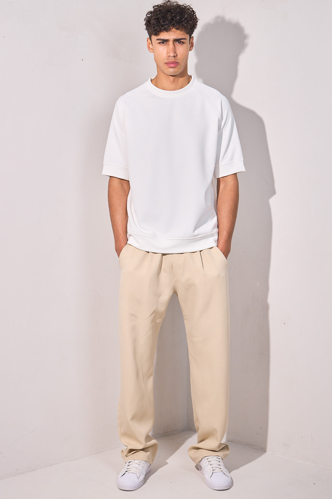 Pantalon coupe droite beige