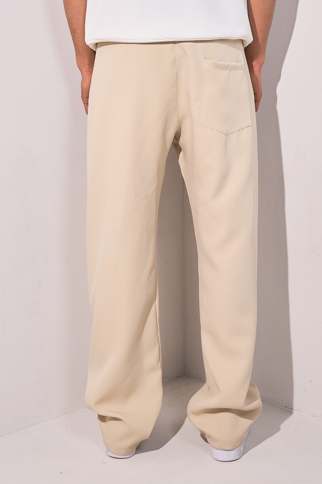 Pantalon coupe droite beige